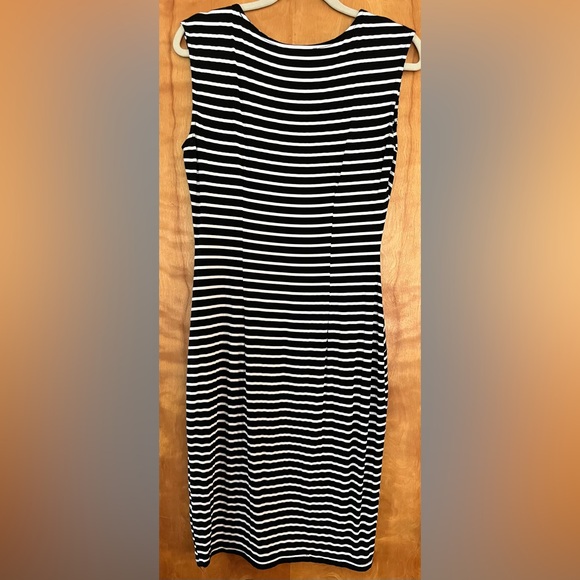 Black and White Striped Pencil Dress - Picture 4 of 5
